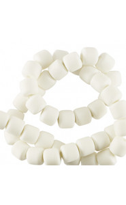 Polymer tube beads 6mm - White